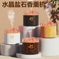 new salt stone flame aroma diffuser - home desktop usb colorful flame gradient ambient essential oil diffuser