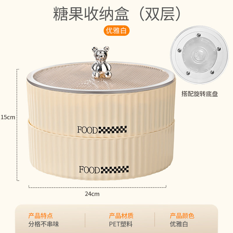 Dried fruit plate, living room, creative household compartment with lid, candy box, fruit plate, melon seed snack, fruit plate, snack nut box.