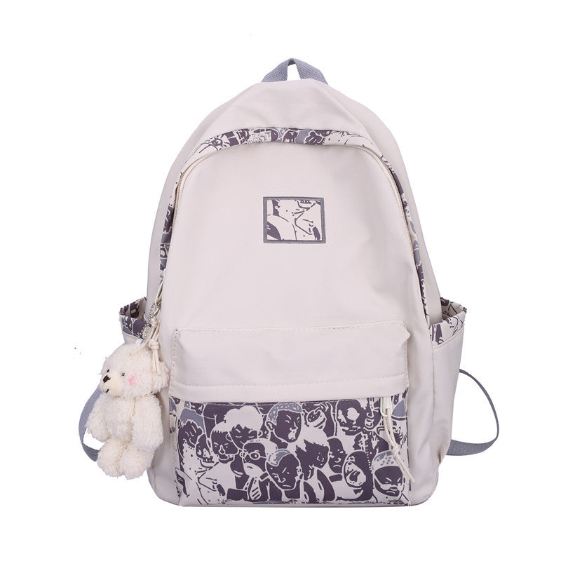 New backpack women's Korean version large capacity Harajuku ulzzang schoolbag ins high school student simple canvas backpack