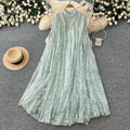 Heavy embroider beads sequin outwearlacedresstwo-piece set women's autumwork clothing style silmslimming looksuitaccessible luxury
