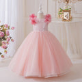 Girls' dresses  new collection: beaded birthday, piano recital, flower girl, runway performance, mesh princess dress for girls (sizes for mid-to-large children)