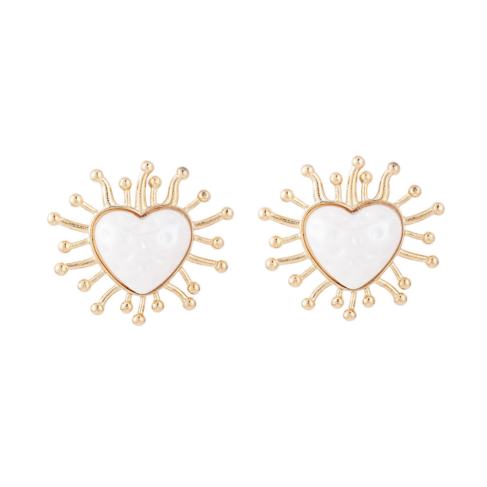 European and american cross-border retro sunflower irregular earrings, light luxury high-end heart geometric tassel fashion earrings