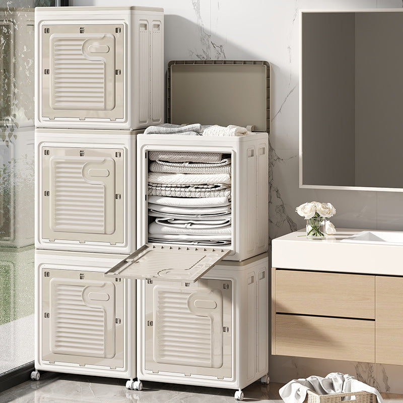 Clothes Storage Box Household Large Capacity Flip Finishing Box Bedroom Clothes Quilt Foldable Storage Cabinet Locker