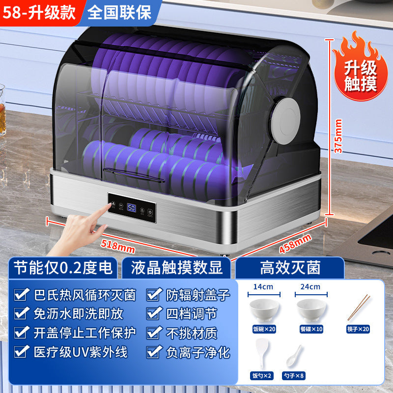 Wholesale no-drain disinfection cabinet for home small kitchen desktop tableware uv bowl and chopsticks disinfection bowl cabinet