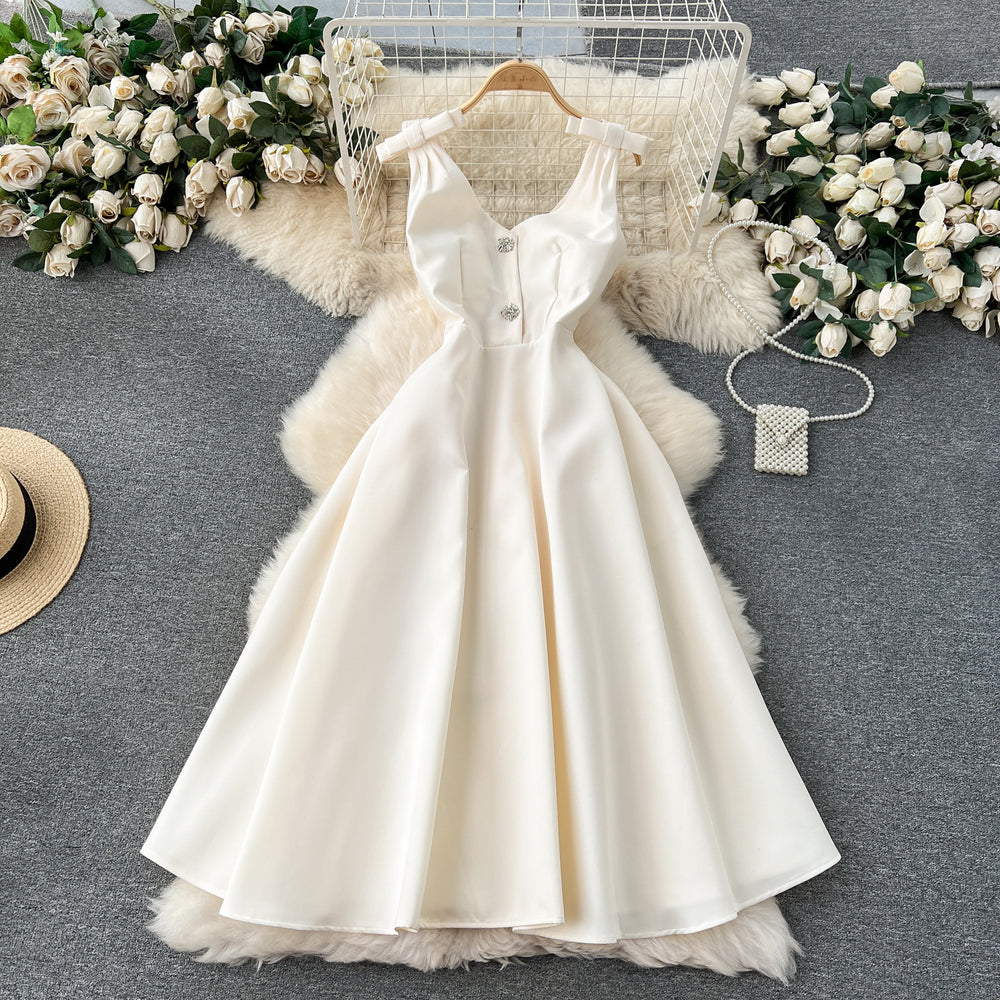 Accessible luxury celebrity banquet classy palace style dress elegantv neck waist slimming look classy exquisite dress