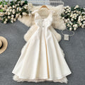 Accessible luxury celebrity banquet classy palace style dress elegantv neck waist slimming look classy exquisite dress