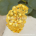 Middle eastern dubai gold women's statement flower bracelet, adjustable size brazilian wedding bridal party gift