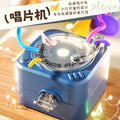 Mini rotating light-up cd player keychain speaker - handheld megaphone for creative and fun keychains