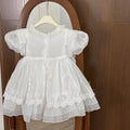 Princess dress for girls, summer , baby white dress, flower girl wedding dress, birthday first birthday tutu dress