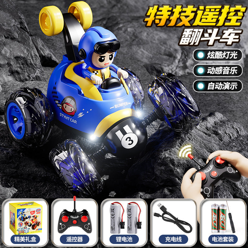Kids' remote control car electric toy racing off-road stunt car tumbling toy dump truck birthday gift