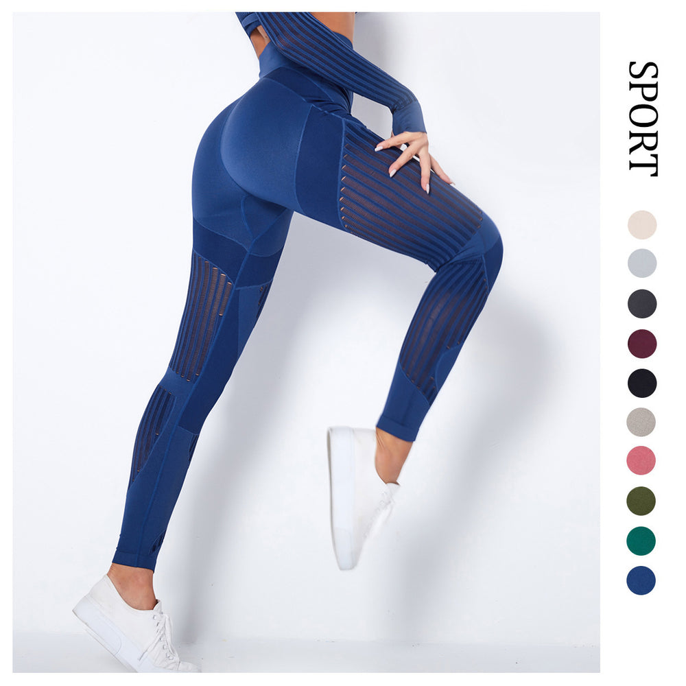 new arrival seamless knitting quick-drying cut out yoga fitness pants high waist butt lift tight sports yoga pants in stock