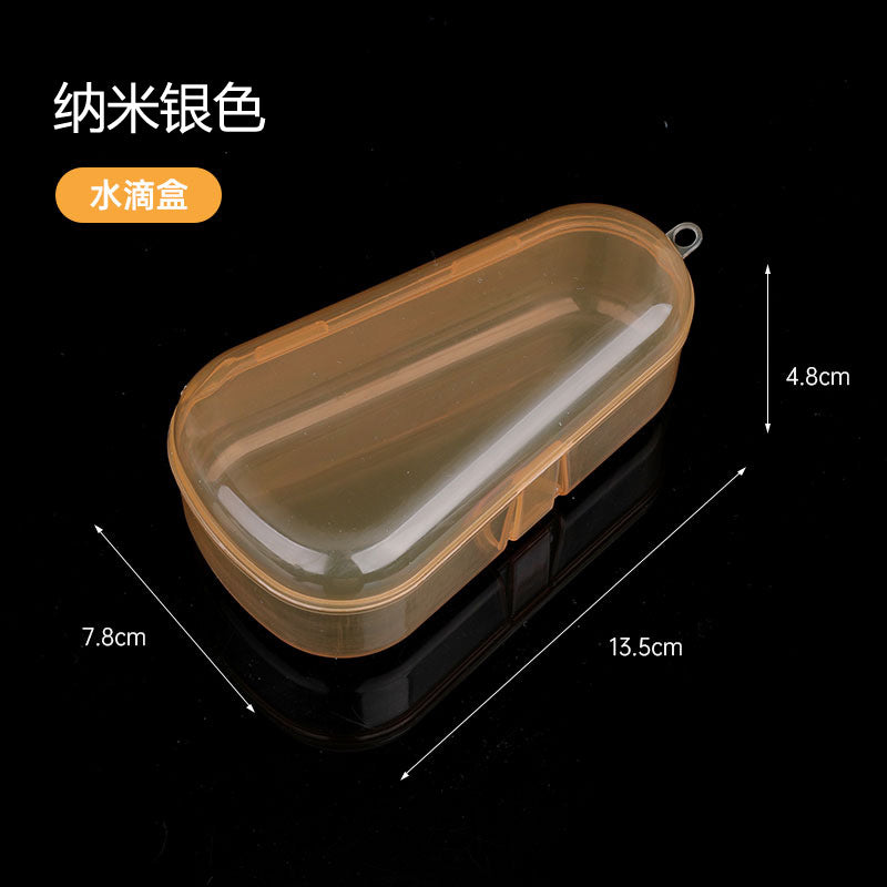 Baby teething glue storage box, water drop box, transparent plastic box, triangular fruit and vegetable music box.