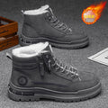 Boots men's shoes high-top winterfleece-linedthickened cotton shoes waterproofnon-slip construction site work labor protection workwear boots