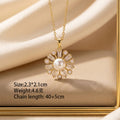 European and american hot-selling fashion zircon pearl necklace for women, lightweight luxury, niche, versatile, elegant, fashionable titanium steel clavicle chain jewelry