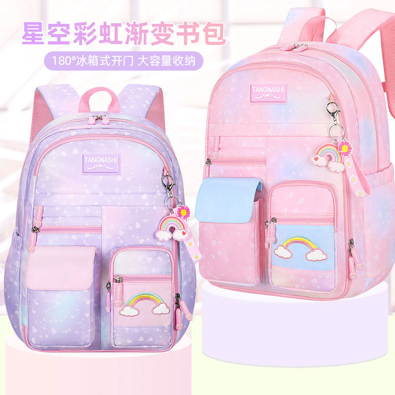 school bag kids school bag primary school student school ultra-light weight-reducing girl's three-piece backpack