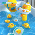 Baby bath toys floating yellow duck shower head for boys and girls, kids' swimming pool water play, water gun for babies