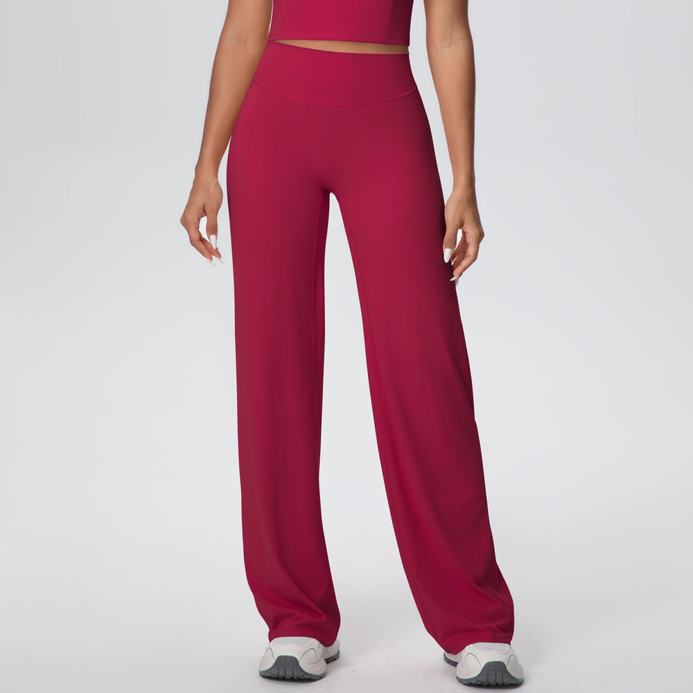 nude feel tight yoga pants high waist hip straight-leg pants looseslimming look outdoor sports running fitness pants