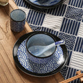 Japanese blue pattern soup bowl for home creative ramen bowl student dormitory instant noodle bowl rice bowl salad bowl retro bowl