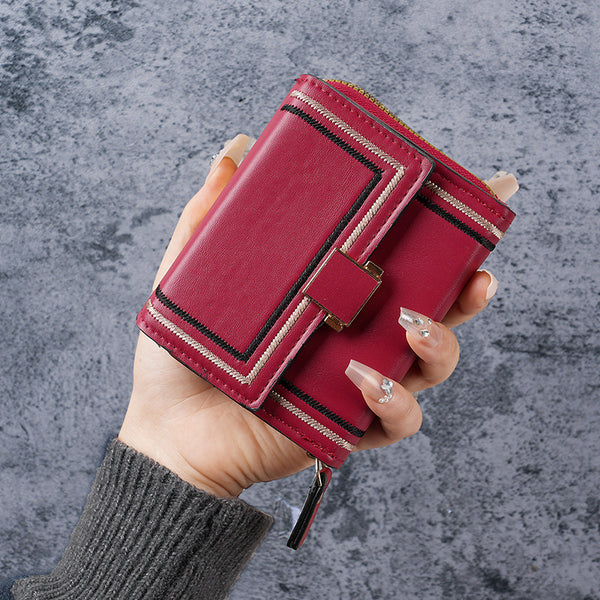 2024 new  embroidery multi-card organ card bag zipper short women's wallet women wallet
