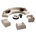Luxury semi-circular sofa - ideal for salons, hotel lobbies, reception areas, and office spaces - unique leather art sofa chair