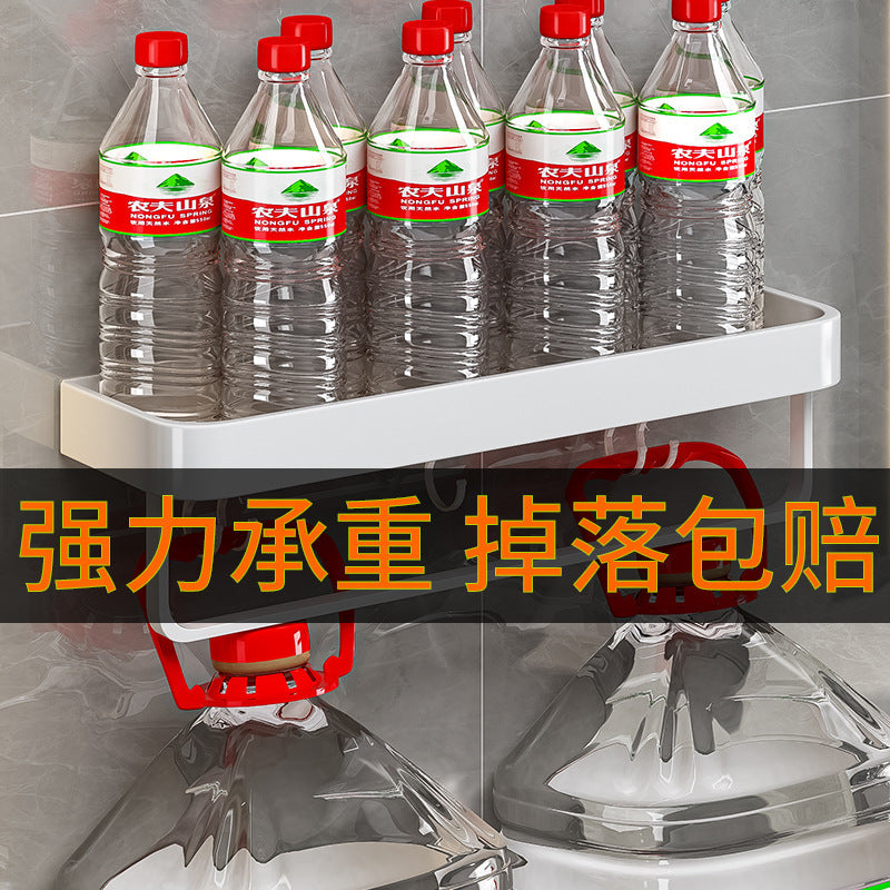 White non-punching bathroom toilet rack wall-mounted toilet toilet washstand towel storage wall