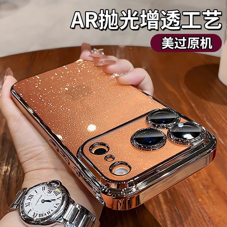 Electroplated pc starry sky glitter suitable for iphone17promax mobile phone case apple 16/15 lens film protective cover