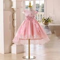 Amazon in stock girls' children's dress satin children's day tail runway princess dress girls' dress cross-border children's clothing