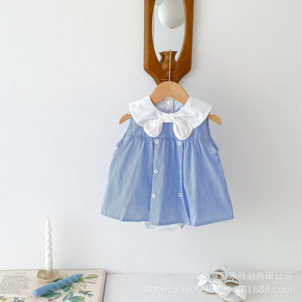 Sweet princess romper for baby girls - newborn summer lightweight triangle bodysuit - trendy summer baby outfit
