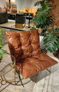 Vintage-style living room leisure chair, hand-hammered wrought iron single armchair, designer high-end retro single sofa chair