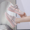 2025 new flyknit mesh women's shoes - summer breathable casual sneakers, versatile dad shoes, trendy athletic shoes