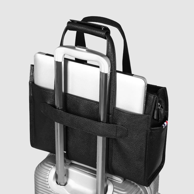 New men's bag genuine leather men's handbag cowhide computer bag 15.6 inch business large-capacity briefcase messenger bag