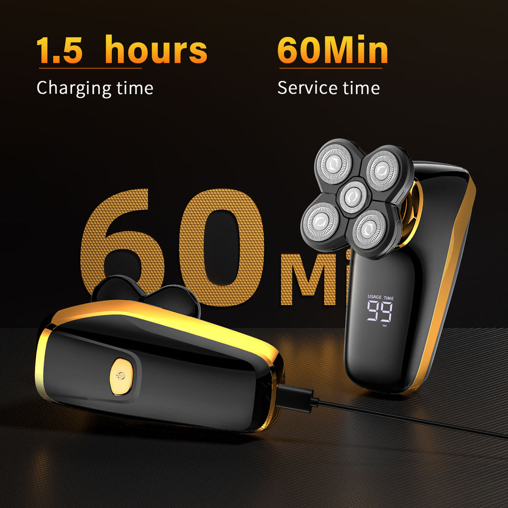 Self-service bald head artifact five-blade bald head machine multi-functional electric shaver grooming set washable cross-border