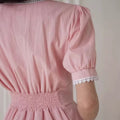 Hepburn style lace high-end dressplus size covers the flesh and covers the crotch, waist slimming look over pink slimming look