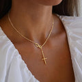 hot style casual digital 8-figure cross necklace jewelry fashion women's trendy hot clavicle chain