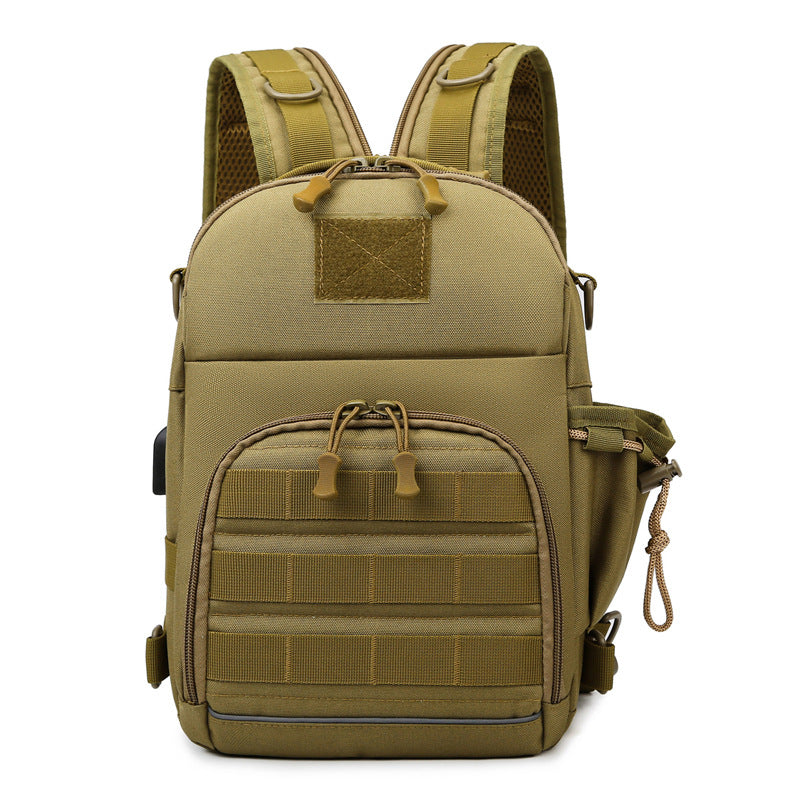 Camouflage shoulder bag Men's messenger bag Water-proof multi-functional nylon cloth breast bag Outdoor combat readiness storage backpack