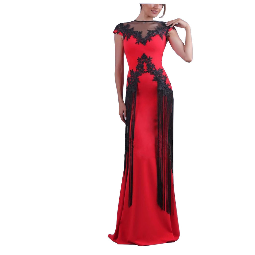 African  women's plus size lace embroidered evening gown dress cross-border e-commerce singles' day promotion