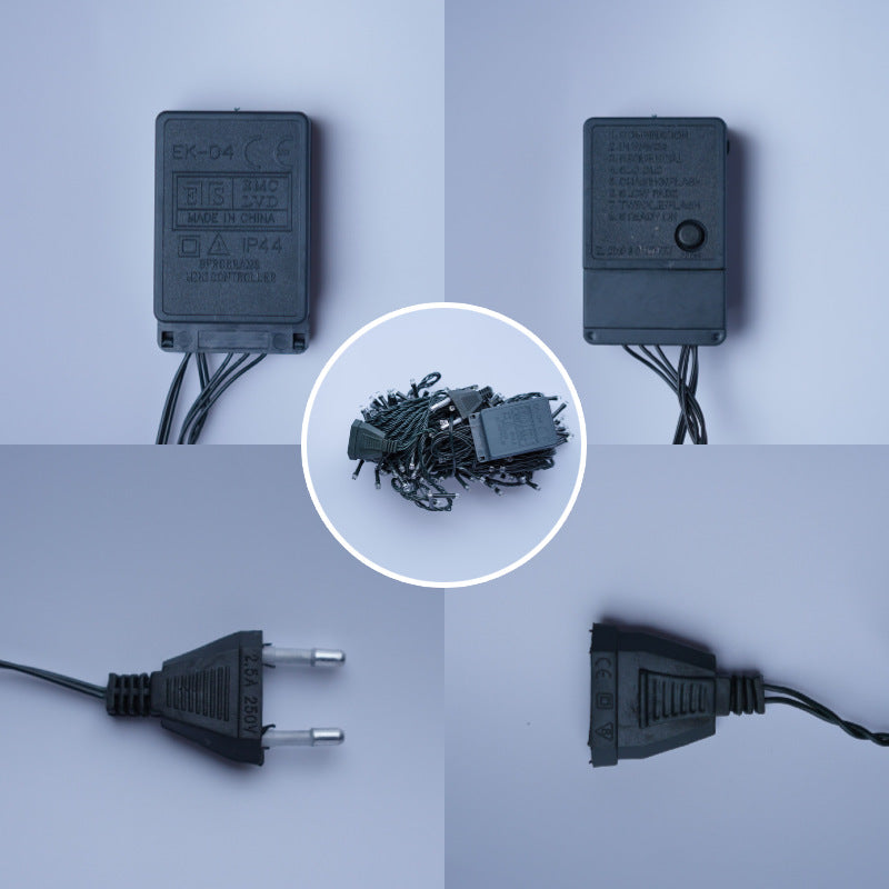 Cross-border new 220V dark green line led light string Gypsy lights Christmas lights string lights Festival decorative lights flashing lights