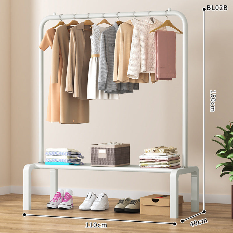 Simple clothes drying rack floor-standing for home clothes rack bedroom dormitory coat rack indoor balcony clothes drying clothes pole rack