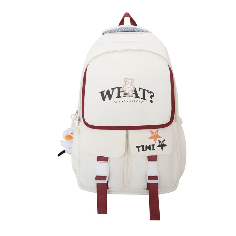 School bag for female junior high school students, large-capacity Japanese backpack for primary school students, third to ninth grades to reduce the burden and protect the spine, fashionable backpack