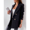 Amazon  european and american new arrival double-breasted solid color fashion blazer