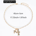 European and american cross-border double cross full diamond pendant necklace niche accessible luxury high-end trendy bamboo clavicle chain accessories