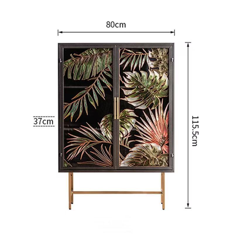 American enamel painted glass door storage cabinet shoe cabinet for home restaurantaccessible luxury entrance cabinet iron storage sideboard