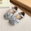 Vancahao  spring/autumn new collection: little girl's bow-tie princess crystal shoes, rhinestone ballet flats, dance shoes