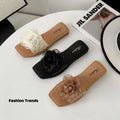 2024 summer new arrival: women's square-toe fashion sandals & slippers - casual, stylish, with bow detail, perfect for outdoor wear
