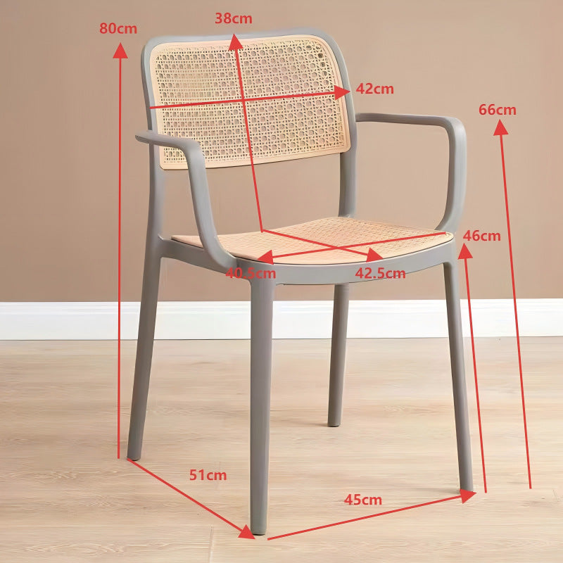 Dining chair for homeelderly armrest plastic chair for homedining chair backrest rattan chair stackable outdoor stool balcony