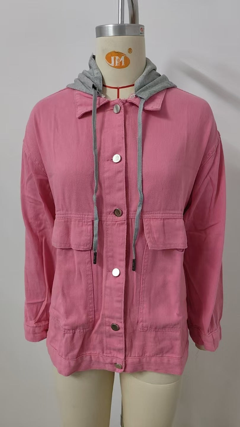 e-commerce   new versatile slimming retro classic loose denim casual jacket top for women