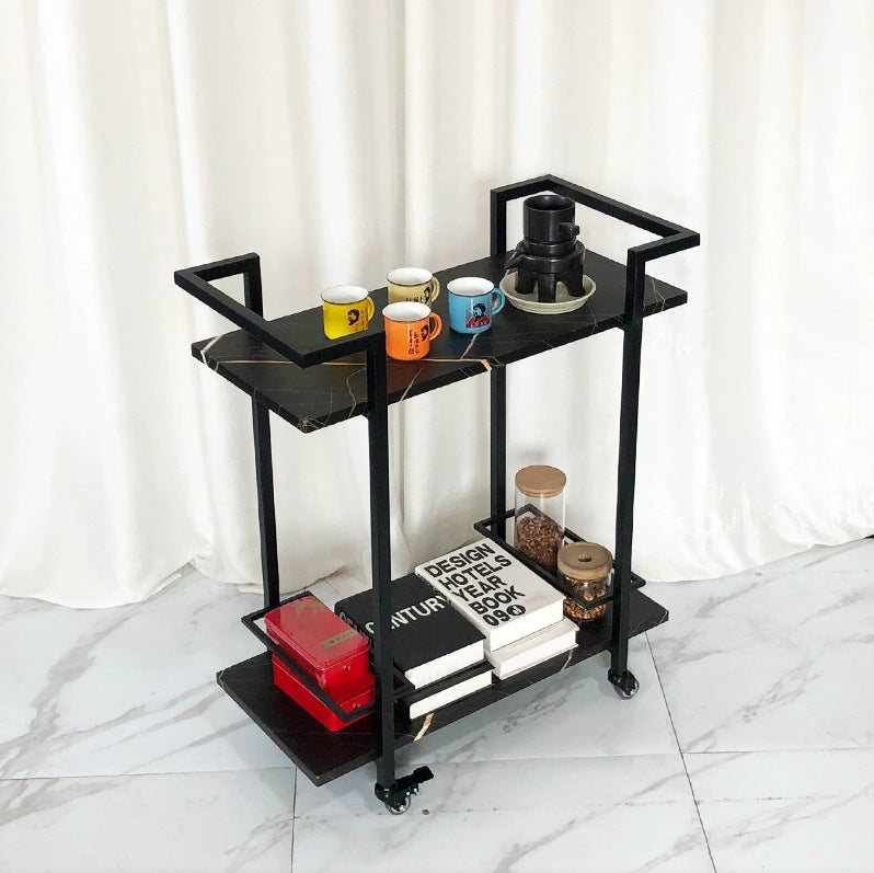 Nordic mobile trolley, high-end storage car, hotel wine cart, golden multi-layer wrought iron dining car, restaurant food truck