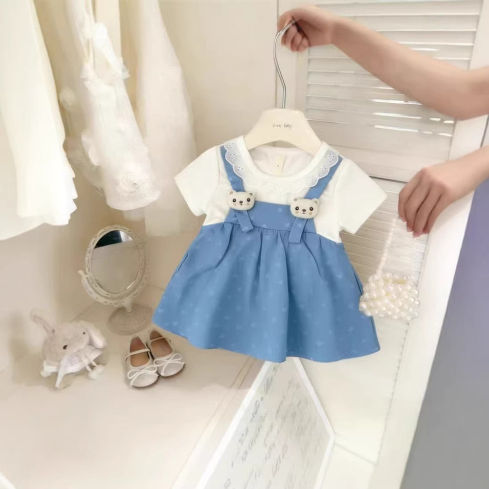 Girls' summer princess dress - cute summer dress for baby girls - children's doll collar, adorable and stylish dress