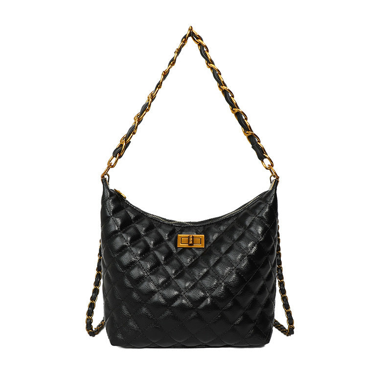 Women's bag 2025 new underarm bag diamond pattern chain bag niche light luxury minimalist elegant high-end shoulder crossbody bag