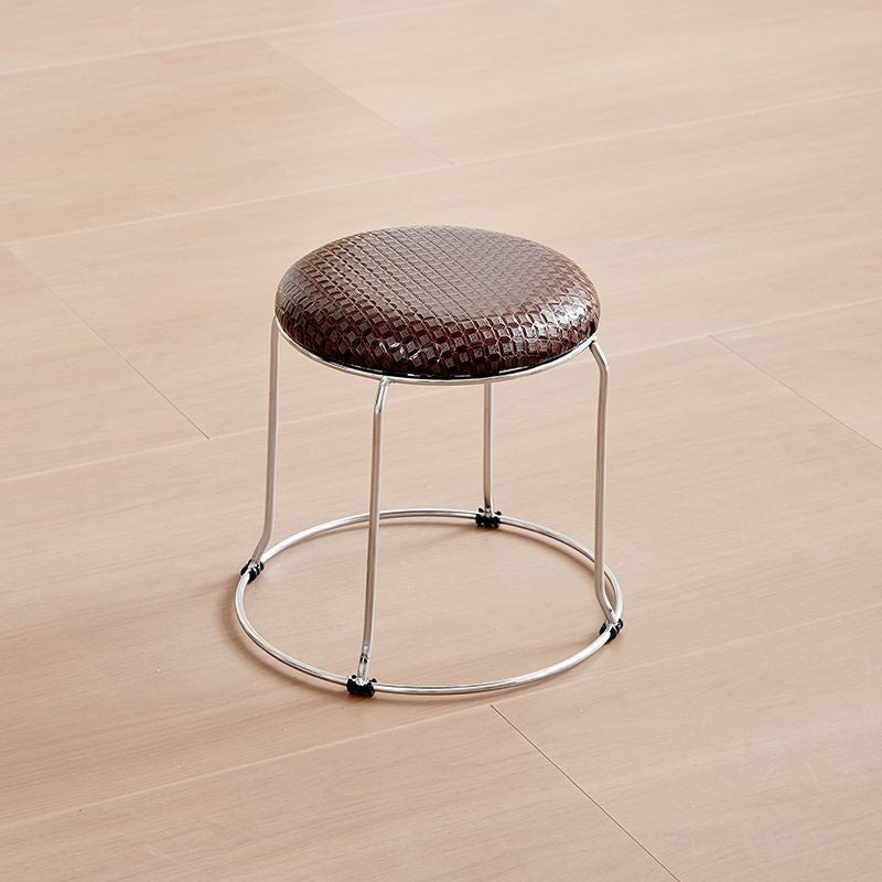 Soft stool, durable shoe changing stool, casual stool, for home bench, solid wood surface low stool, round stool, thickened steel stool